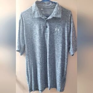 Under Armour Men's Heathered  Blue Gray Polo Shirt